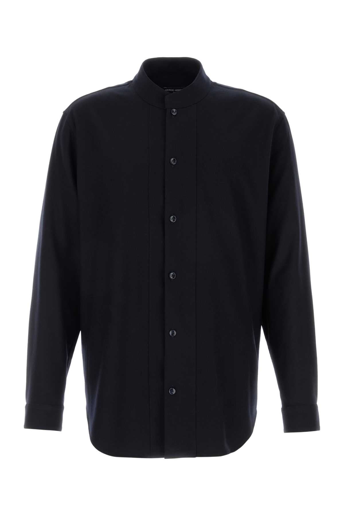 Virgin Wool Shirt — Navy