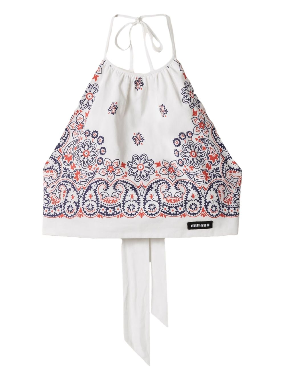 Paisley crop top - White