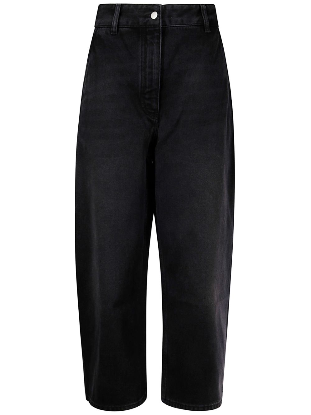 Cropped Denim Jeans — Black