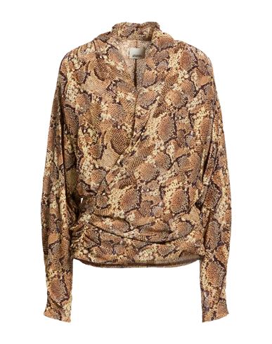 Woman Shirt Camel Size 6 Silk, Viscose
