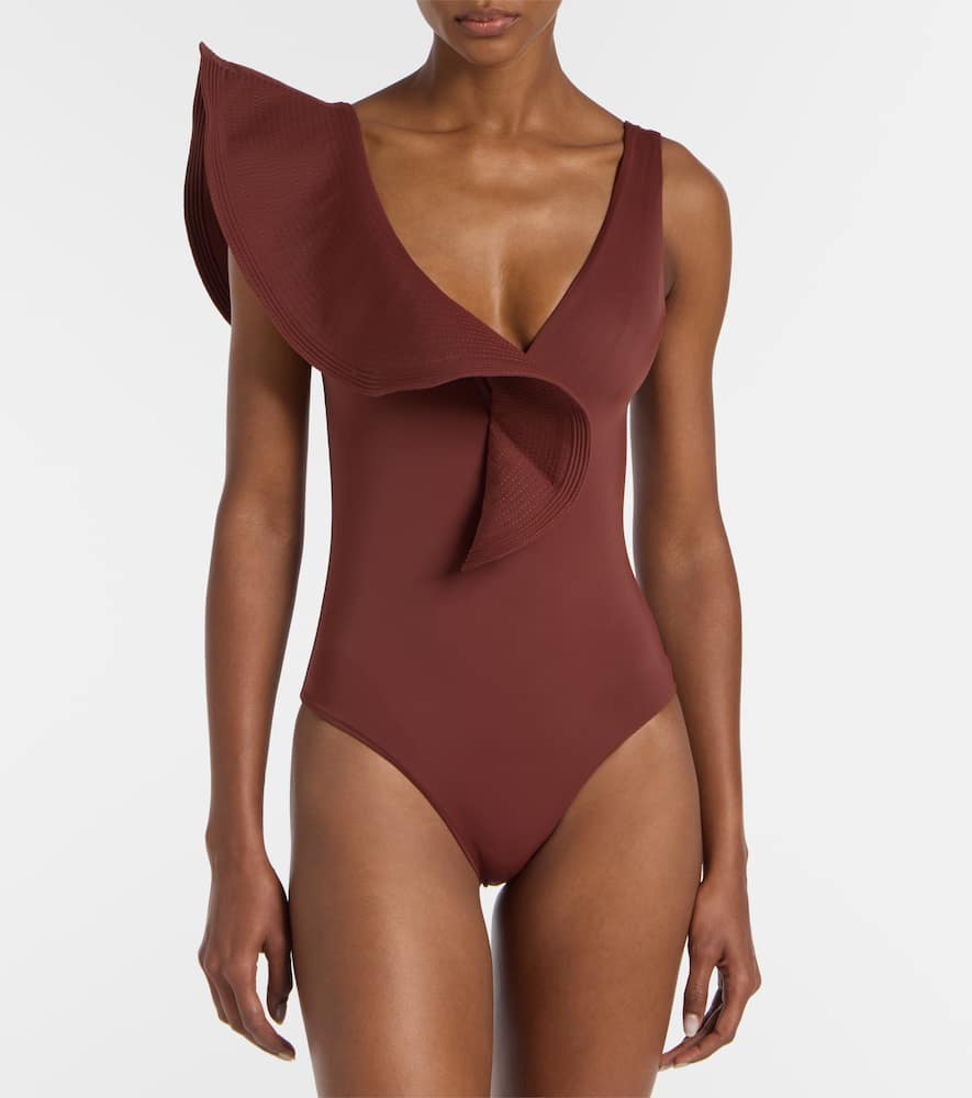 Boleros asymmetric ruffled swimsuit