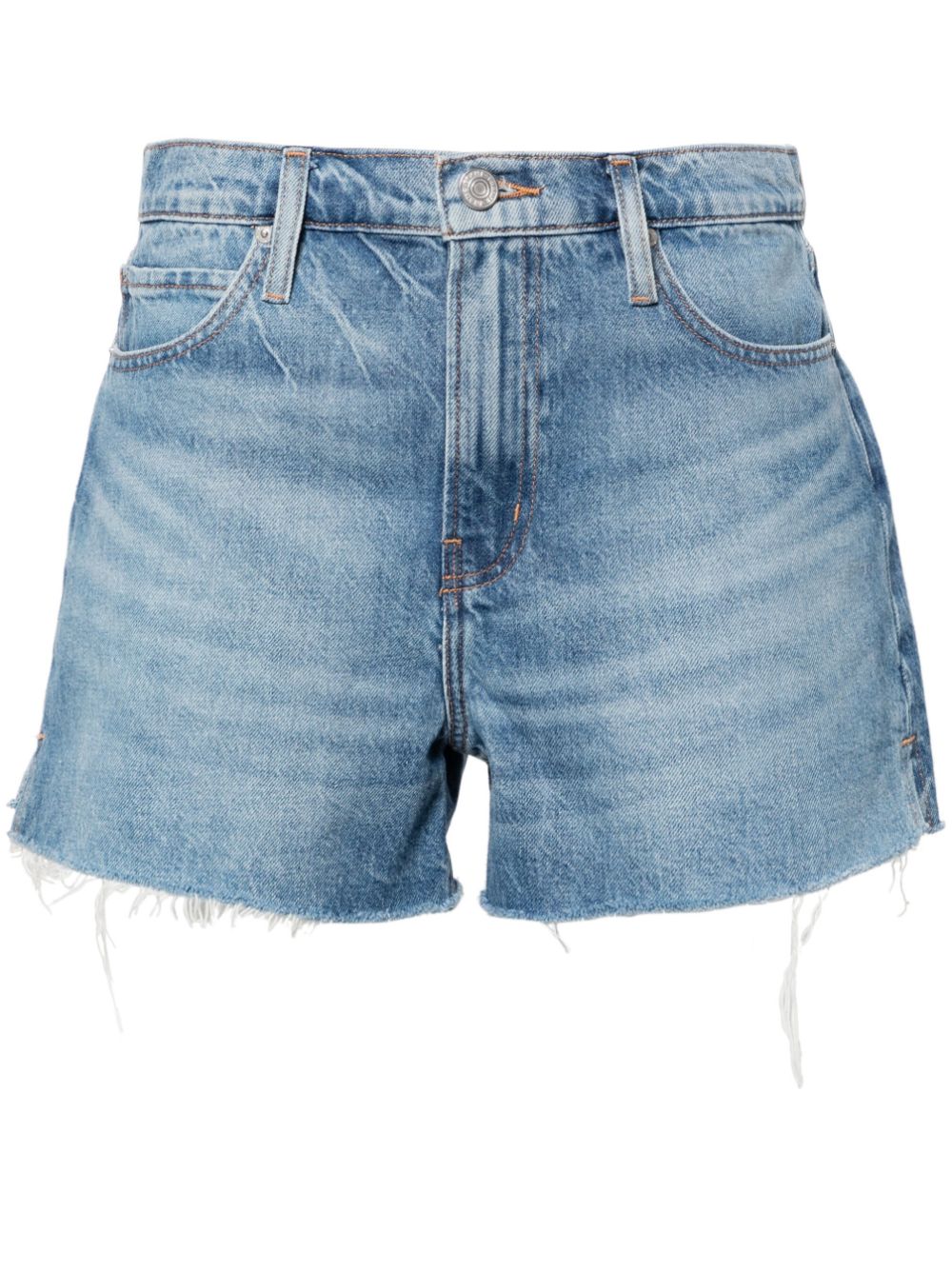 Vintage raw-cut denim shorts - Blue