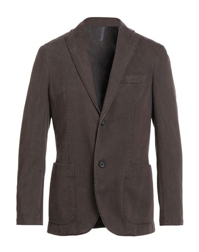 By Slowear Man Blazer Dark brown Size 38 Cotton, Cashmere