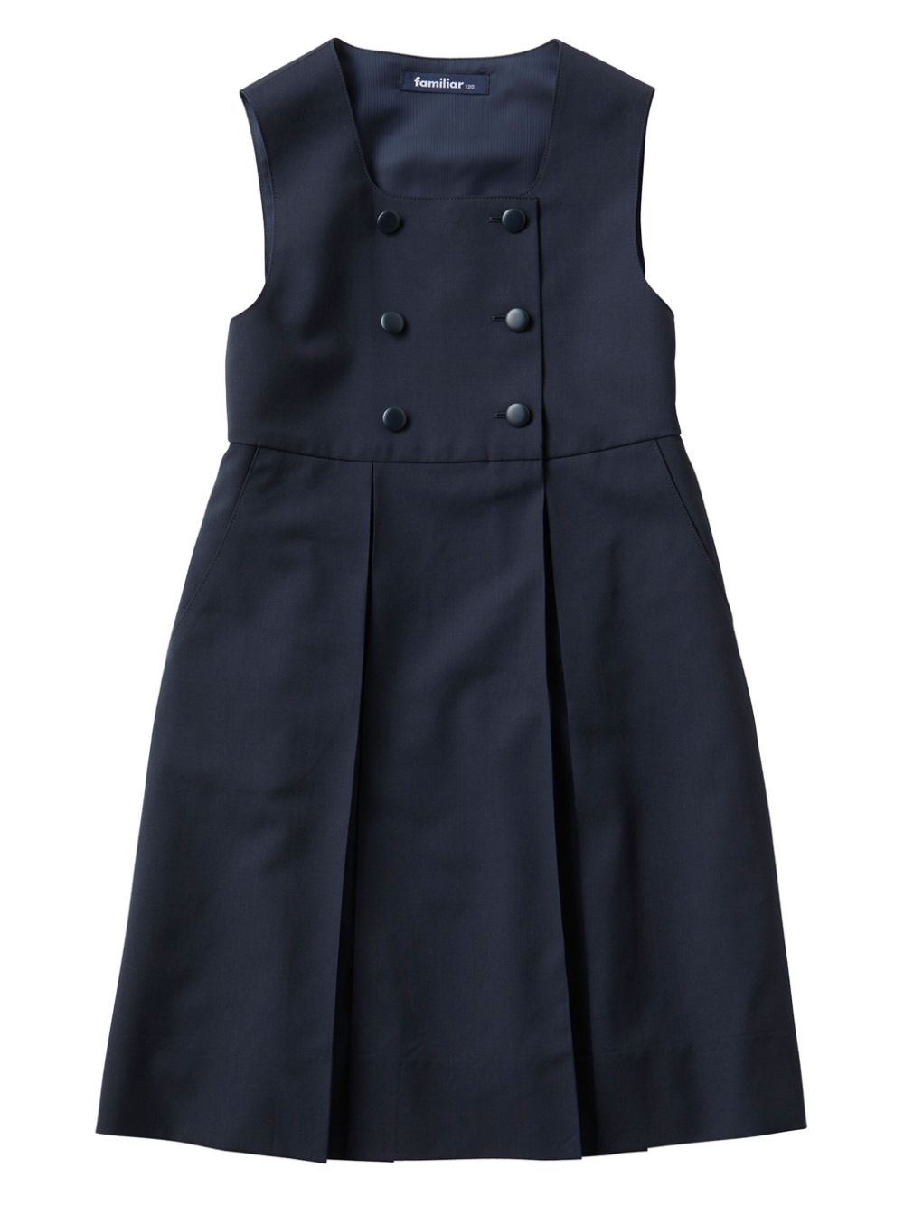 Double-breasted wool midi dress - Blue