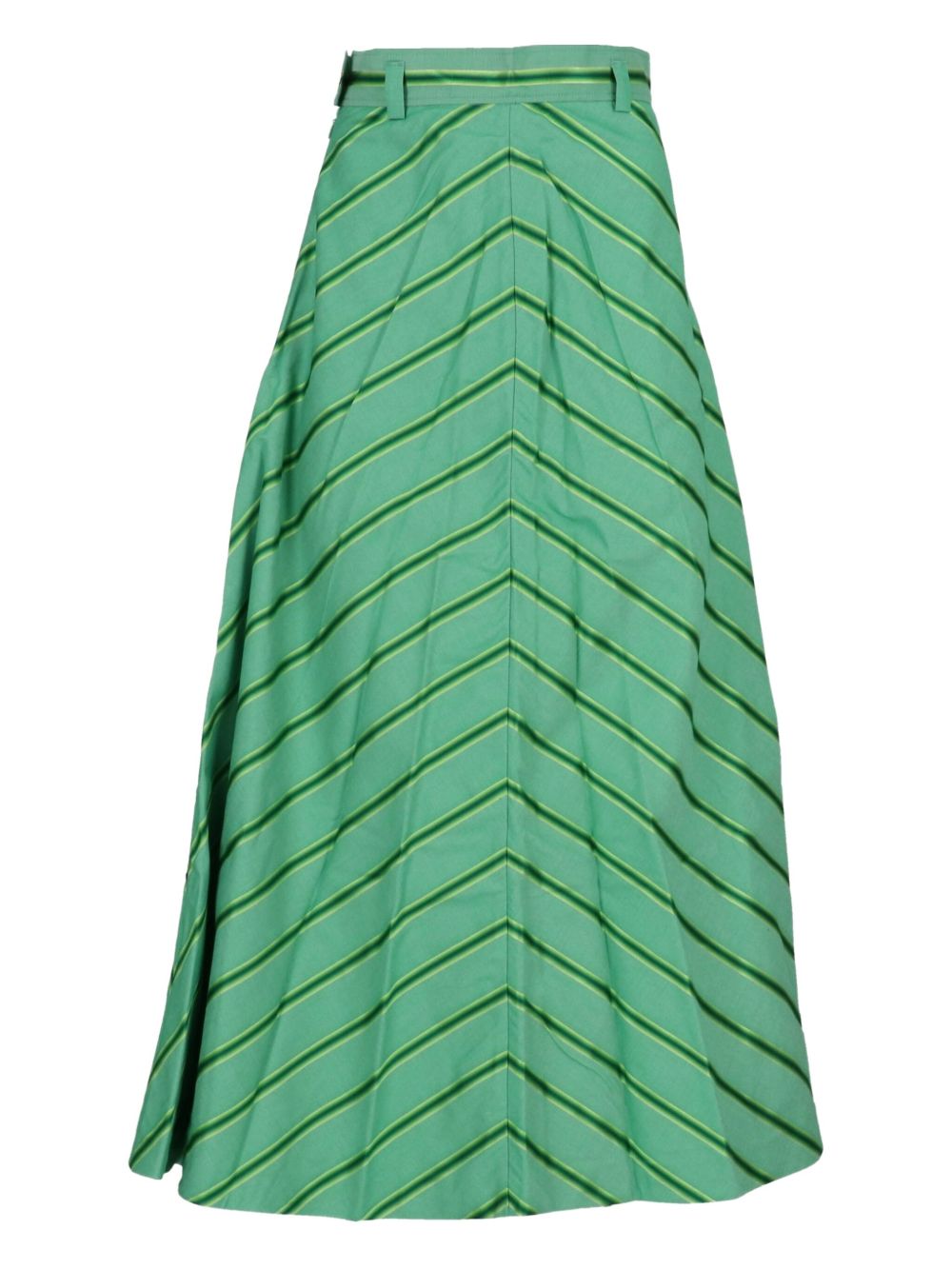 Striped midi skirt - Green