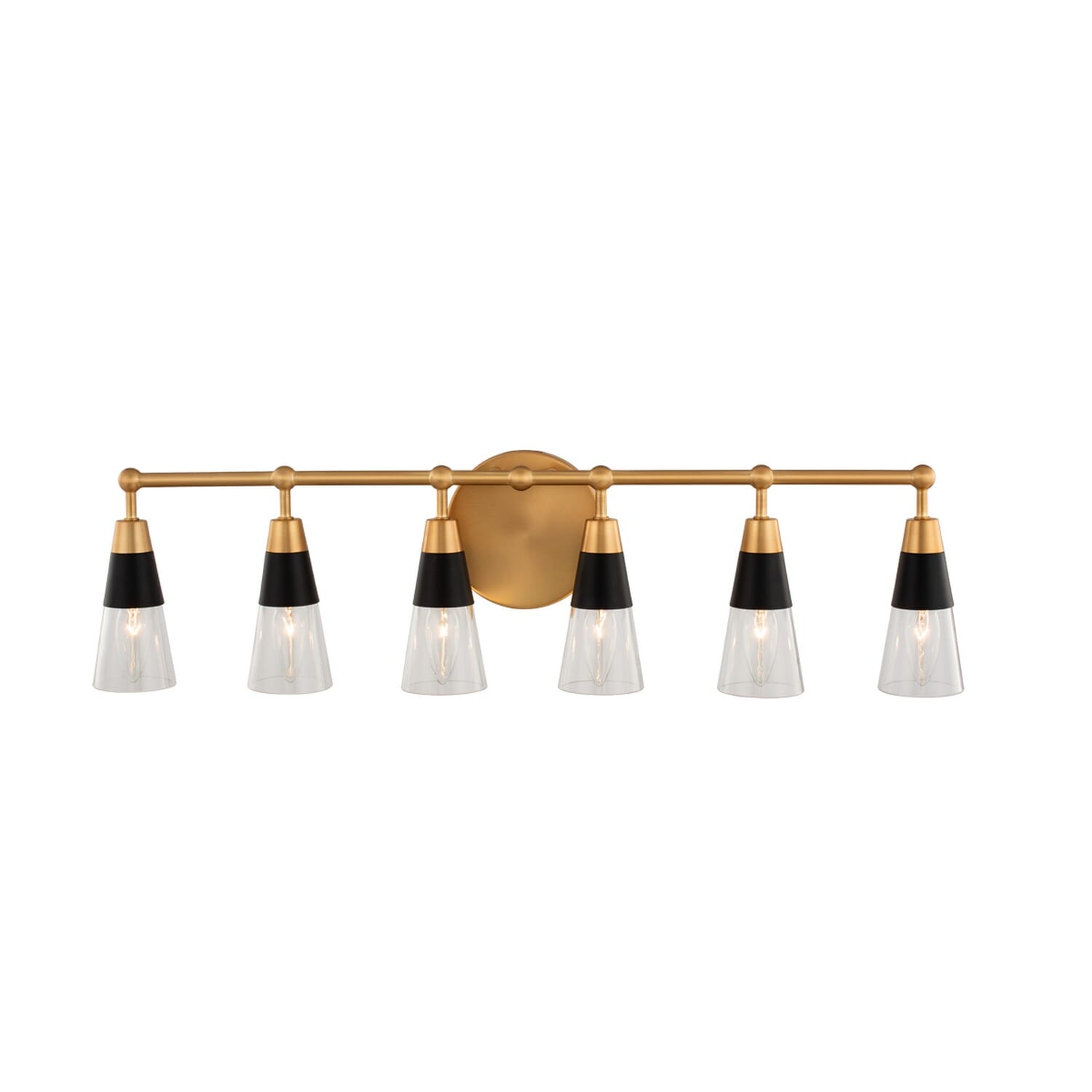 Ponti 6-Light Bathroom Vanity Light in Matte Black with New Bra