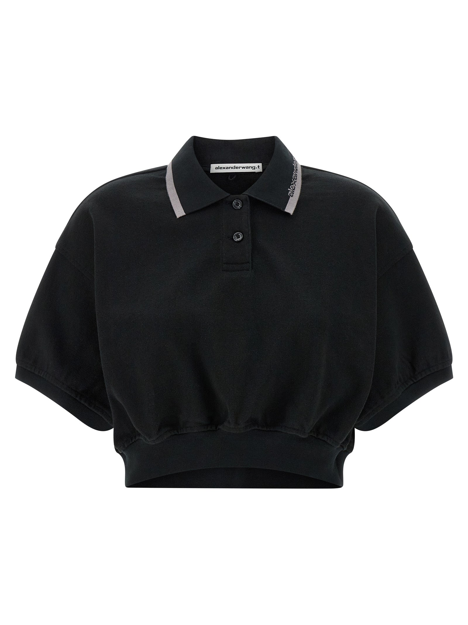 Compact Cotton Jersey Polo Shirt — Black