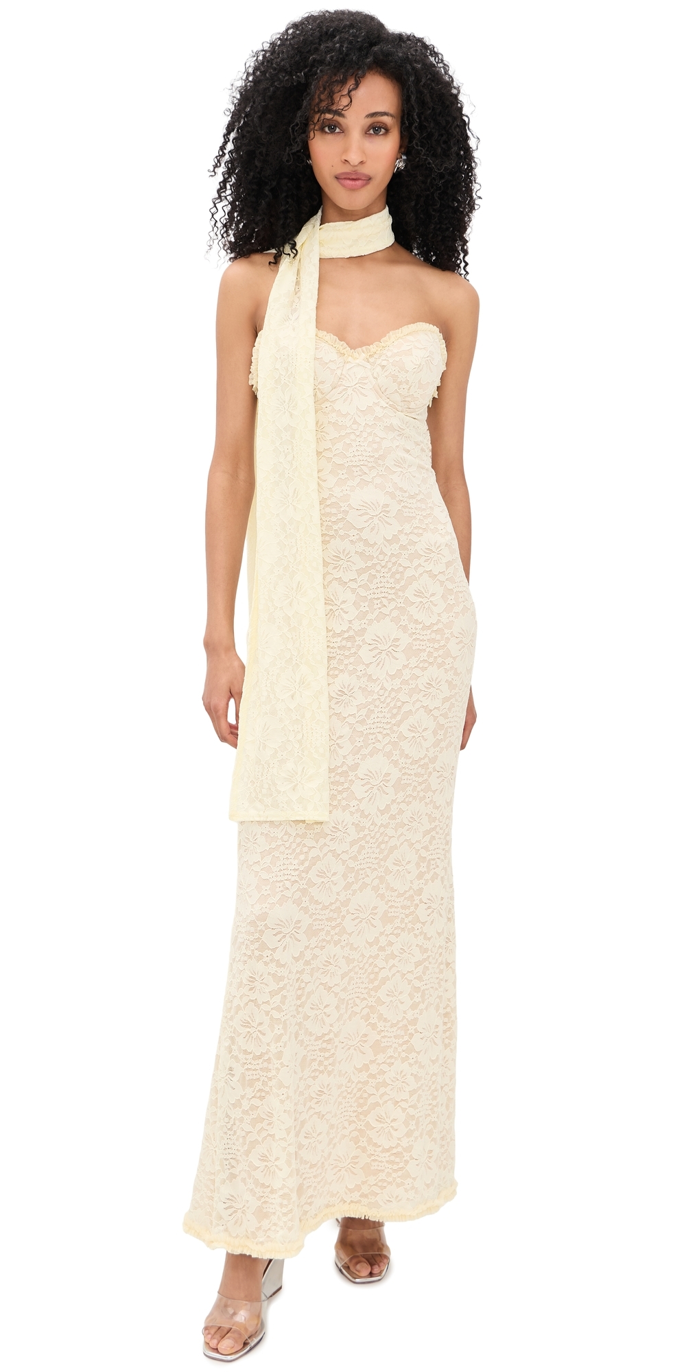 Amana Strapless Maxi Dress Lemon