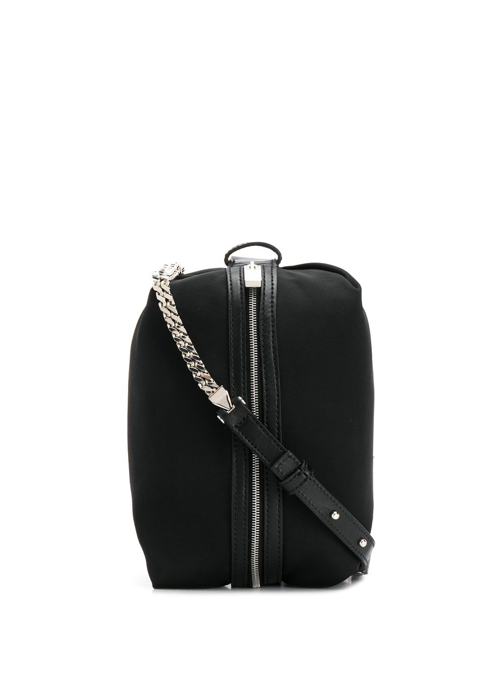 Chain strap zipped tote bag - Black