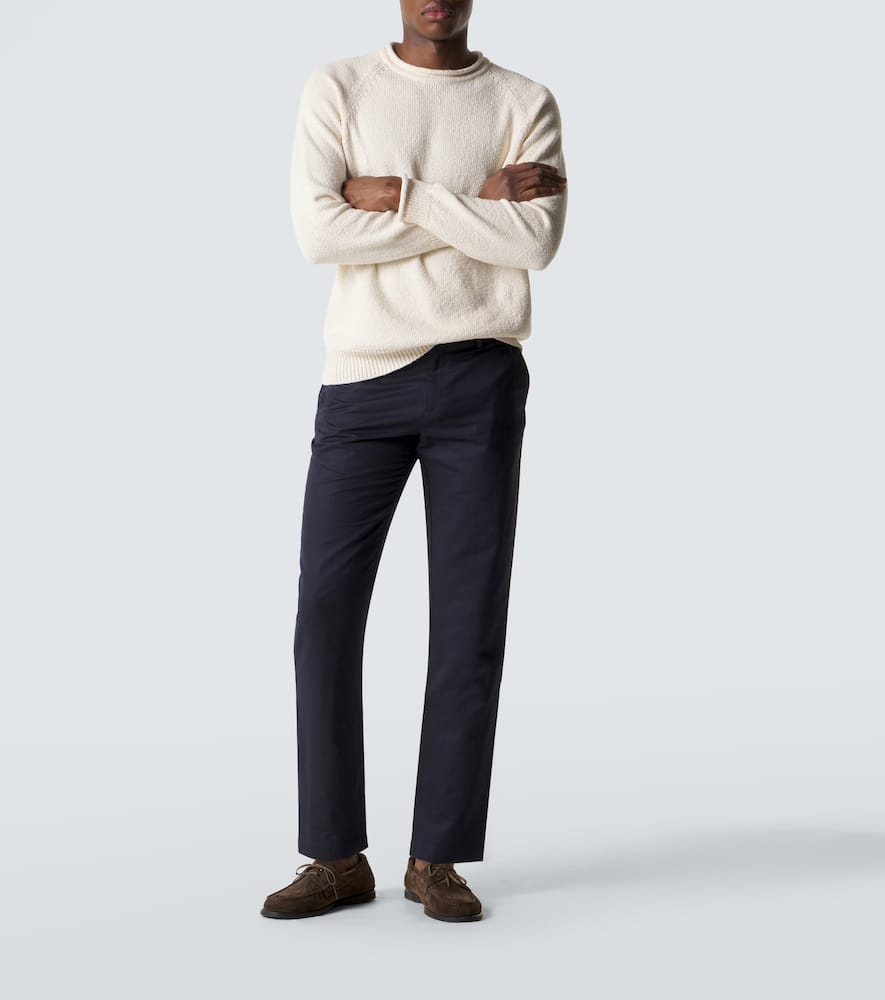 Cotton and linen straight pants