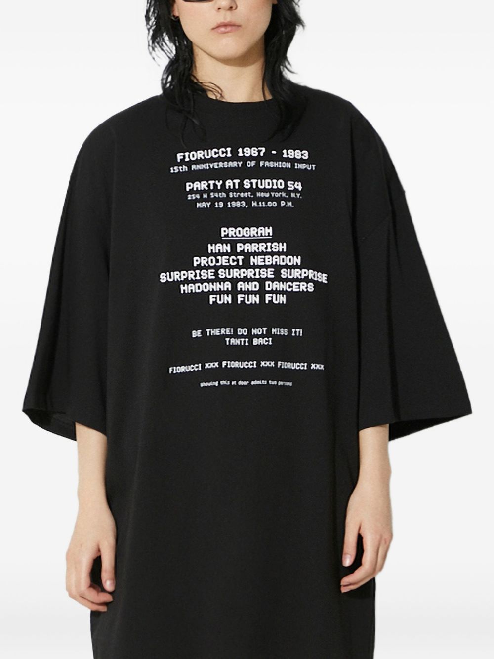Text-print T-shirt - Black