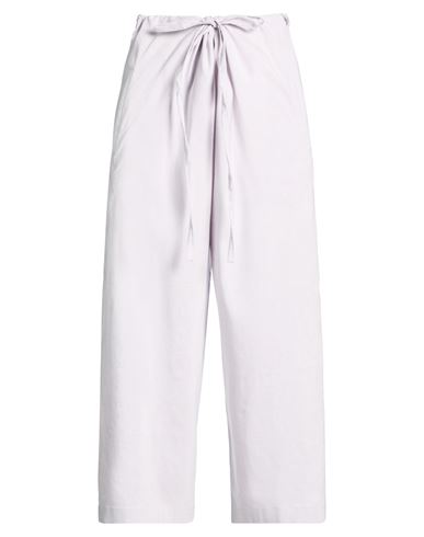 Woman Pants Lilac Size 10 Linen, Polyester, Viscose, Elastane