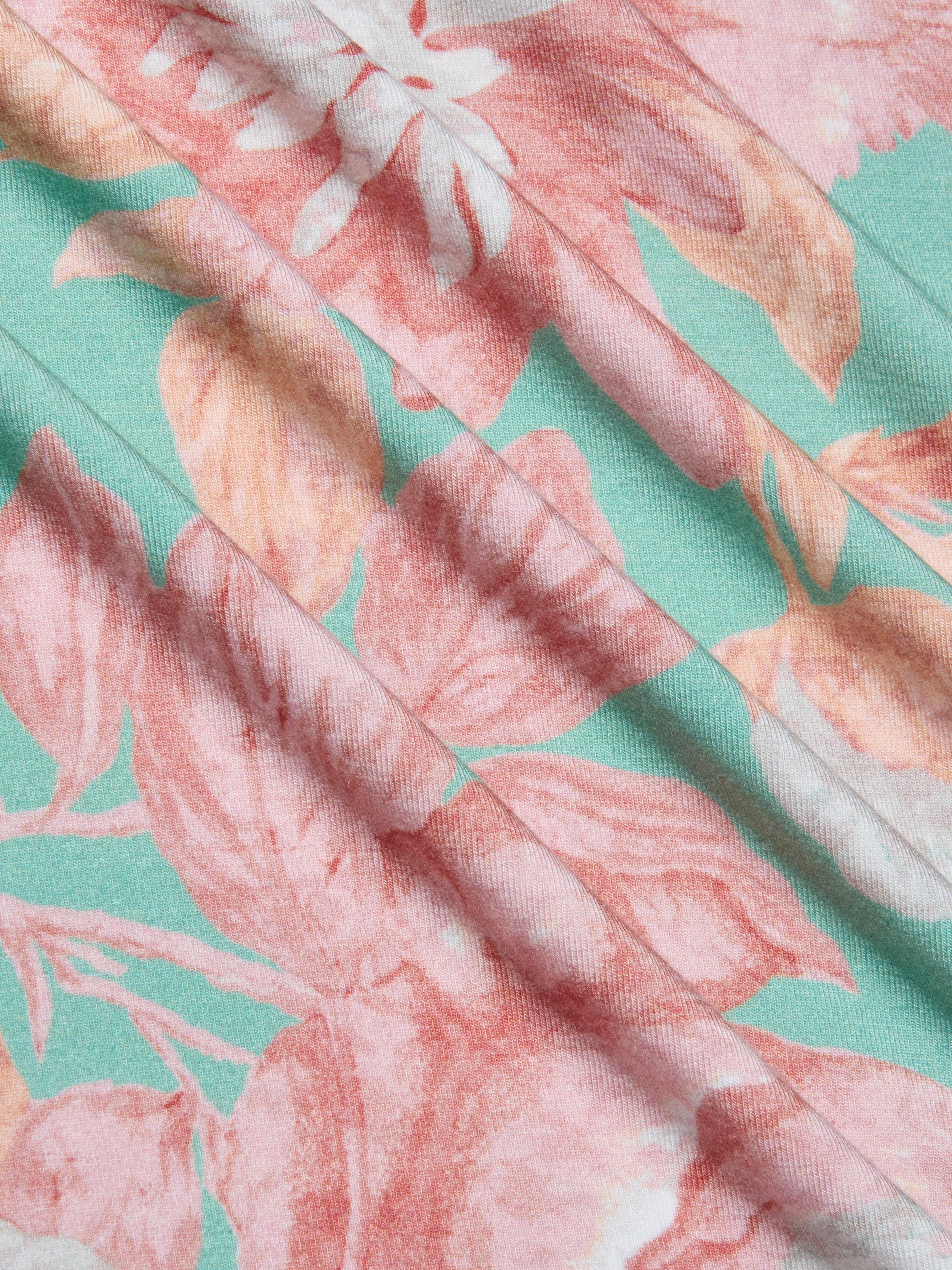 Ressi Fitted T-Shirt In Multi Soft Pastel Vintage Floral