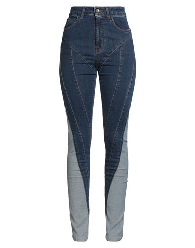 Woman Jeans Blue Size 28 Cotton, Elastane