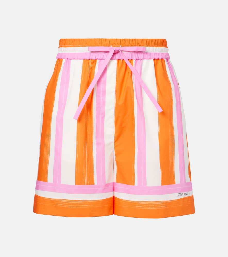 Striped cotton shorts