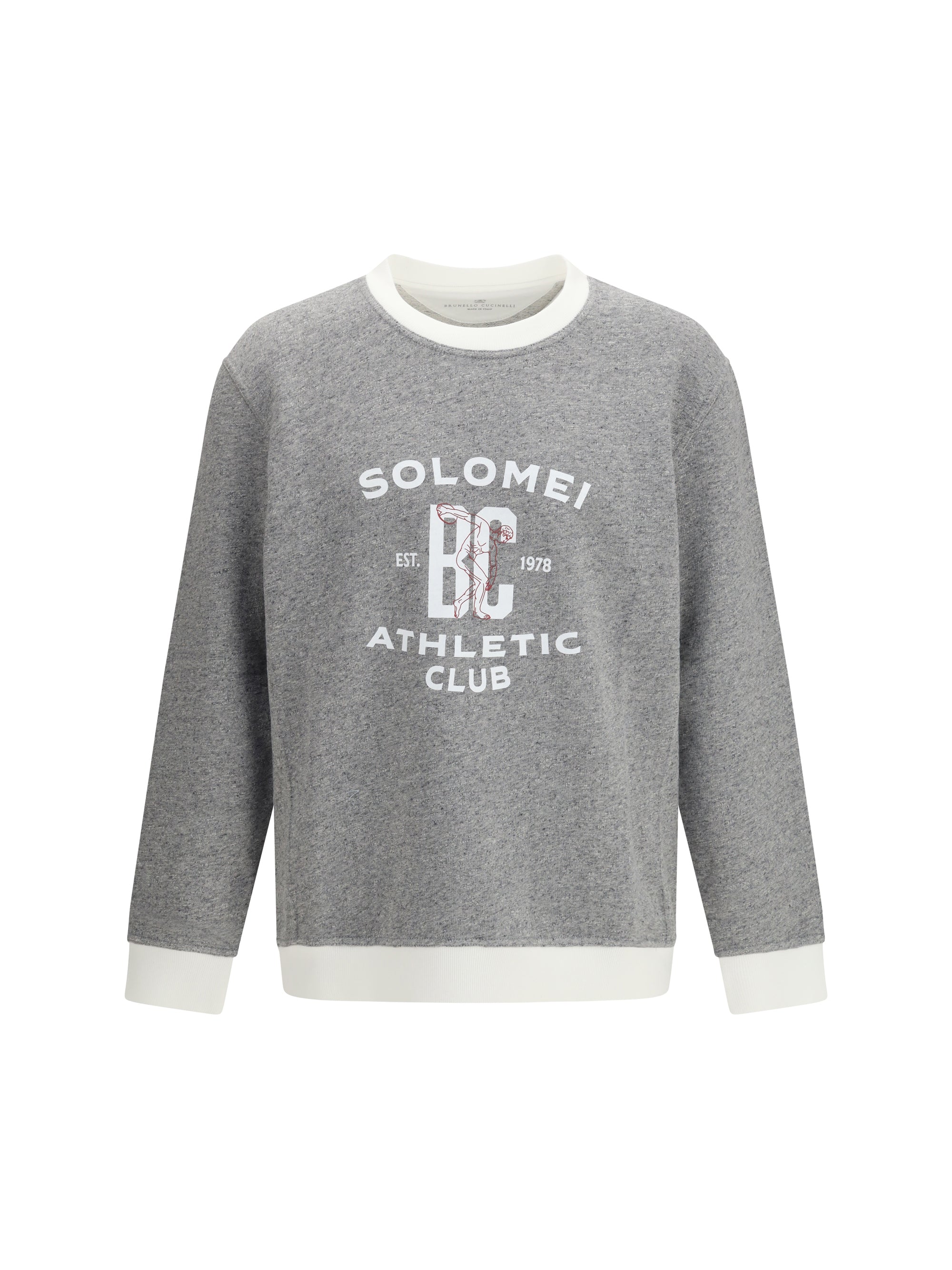 Crew Neck Cotton Sweatshirt — Gray