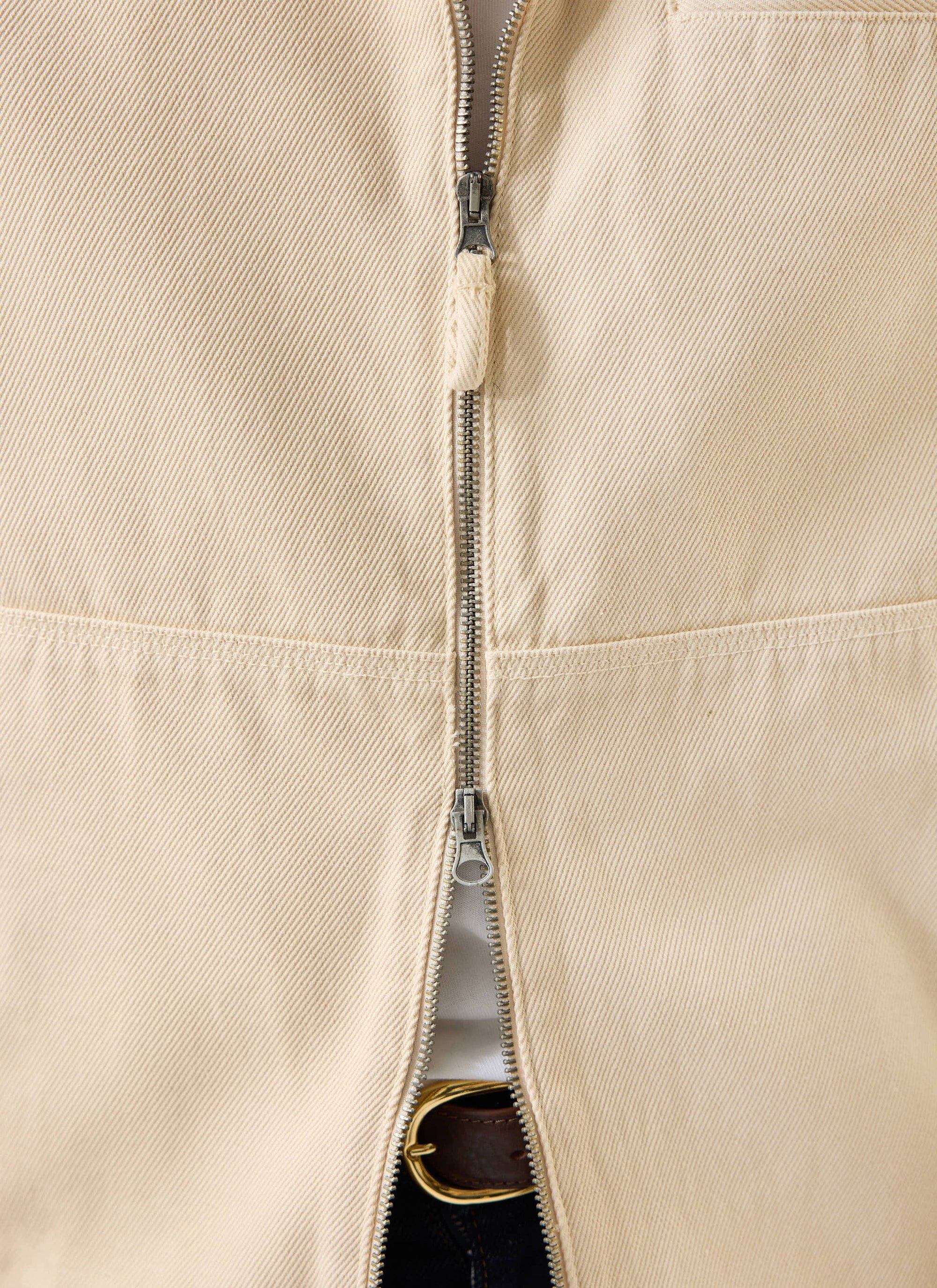 Preface Contrast Collar Jacket Cotton Twill Cream