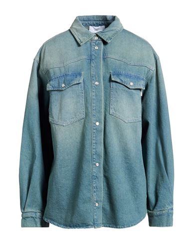 Woman Denim shirt Slate blue Size 8 Cotton