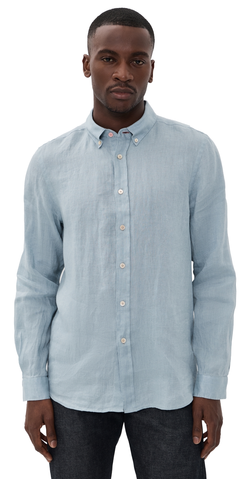 Regular Fit Linen Shirt Blue