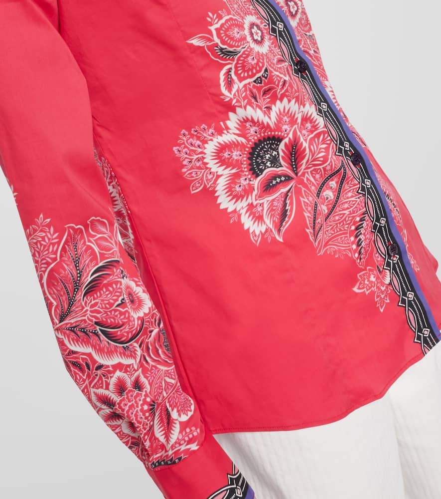 Floral cotton-blend shirt