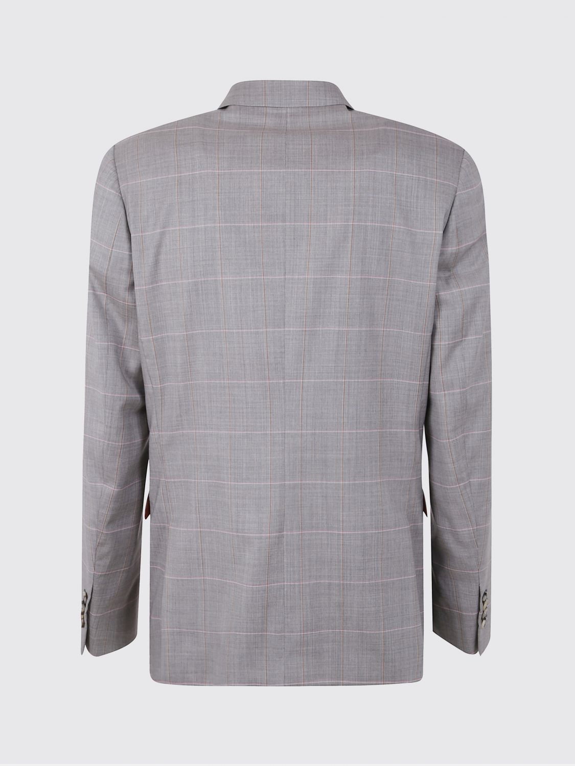 Checked-pattern single-breasted blazer - Grey