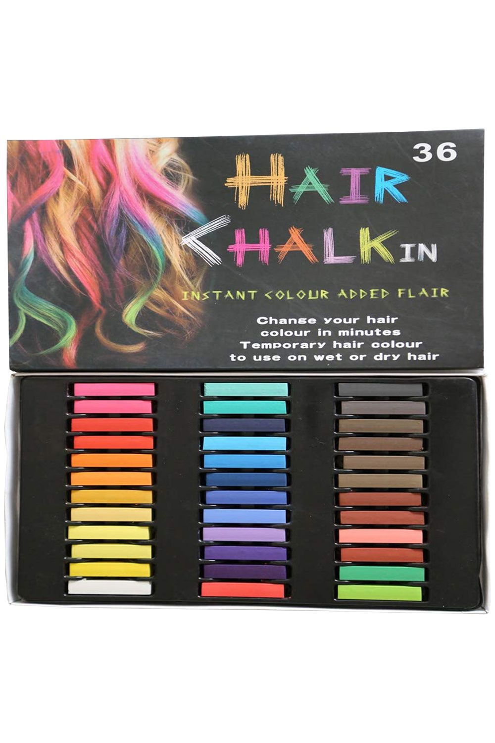 Neel Blue Temporary Hair Chalk Colour Pastel Dye, 36pcs in Colourbeauty