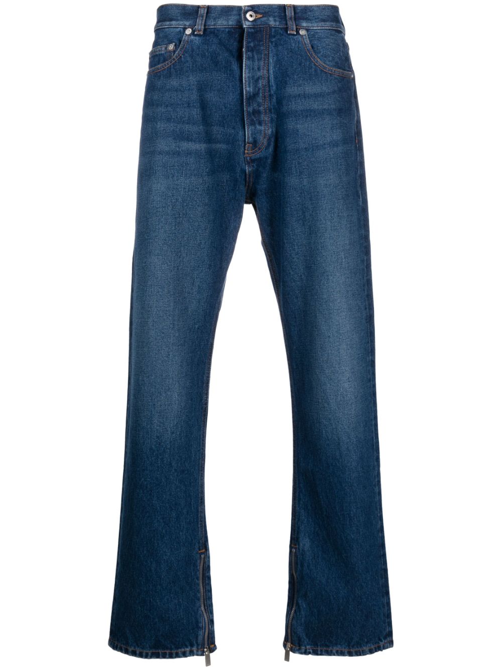 High-waisted straight jeans