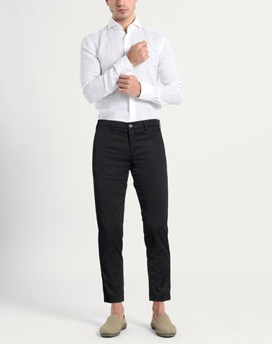 Man Pants Black Size 28 Cotton, Elastane