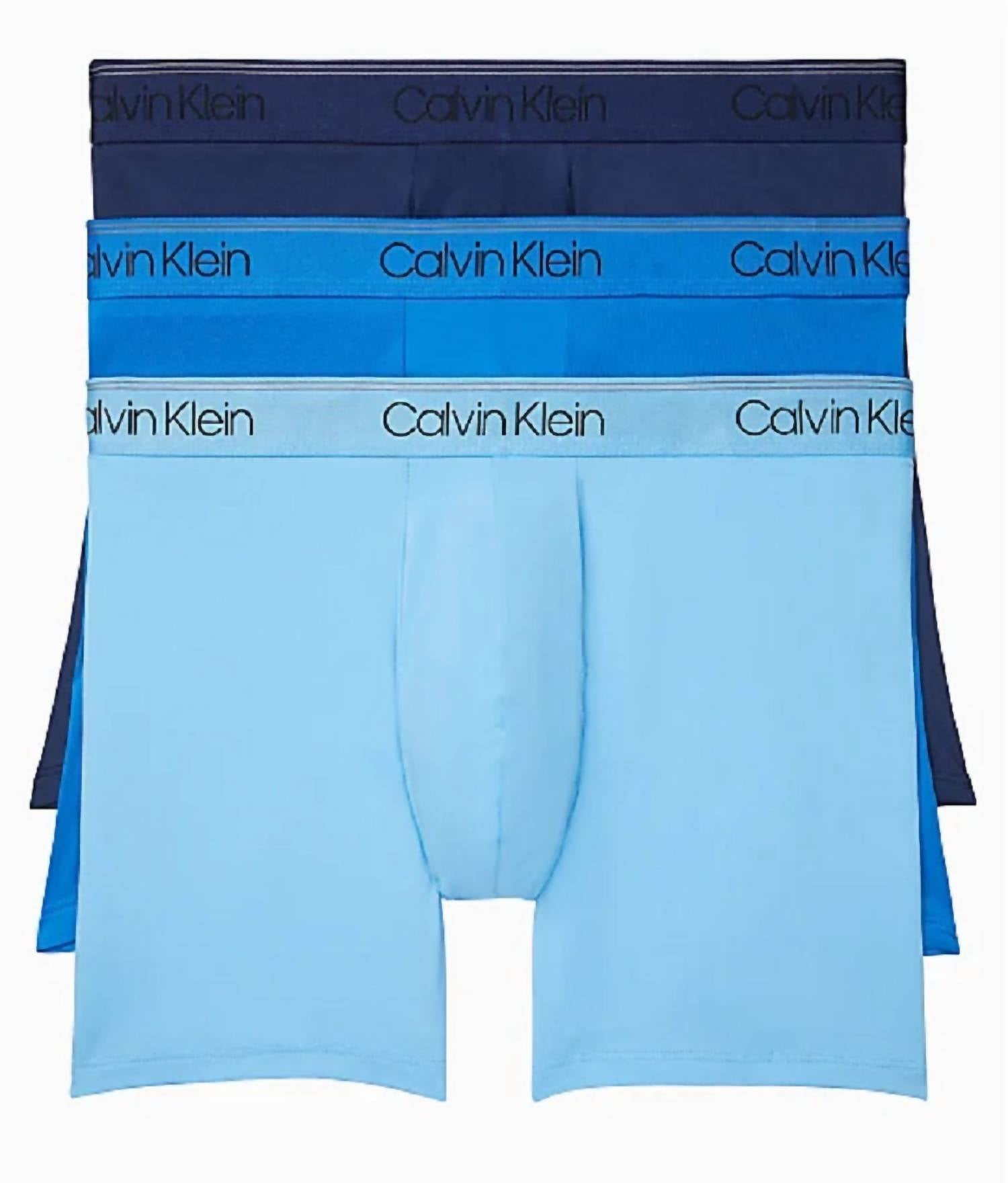 Men's 3-Pack Micro Stretch Boxer Briefs In Navy/artesianblue/blue Paradise