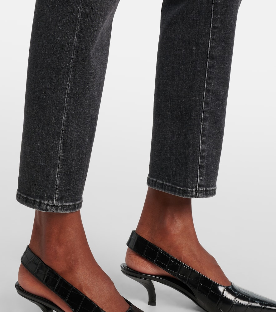 Cropped mid-rise slim jeans
