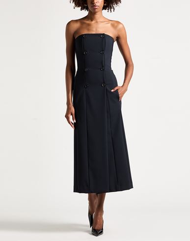 Woman Midi dress Midnight blue Size 4 Polyester, Virgin Wool, Elastane