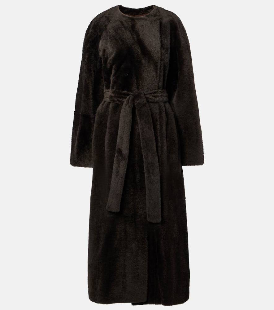 Madelina belted shearling coat