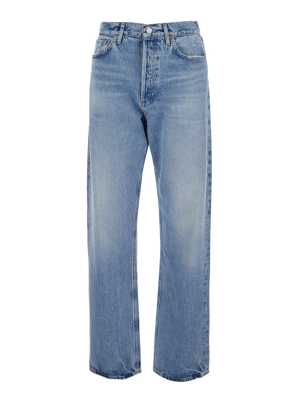 Five-Pocket High-Waist Jeans — Blue