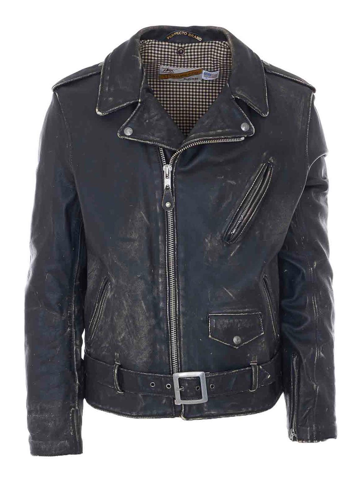 Schott - coat distressed finish epaulettes front pocket