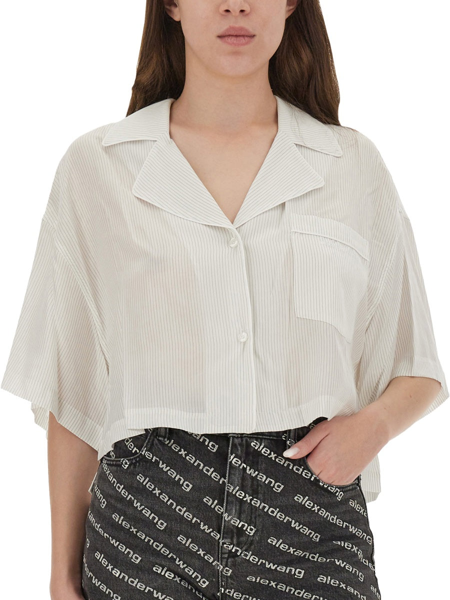 Alexanderwang.T Striped Shirt With Embroidered Logo
