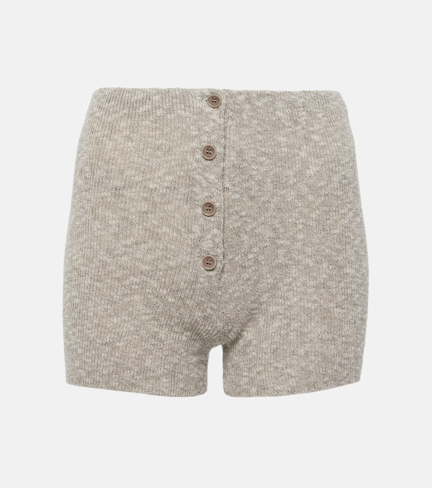 Knitted linen and cotton shorts