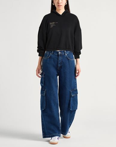 Woman Sweatshirt Black Size XXS Cotton, Polyester
