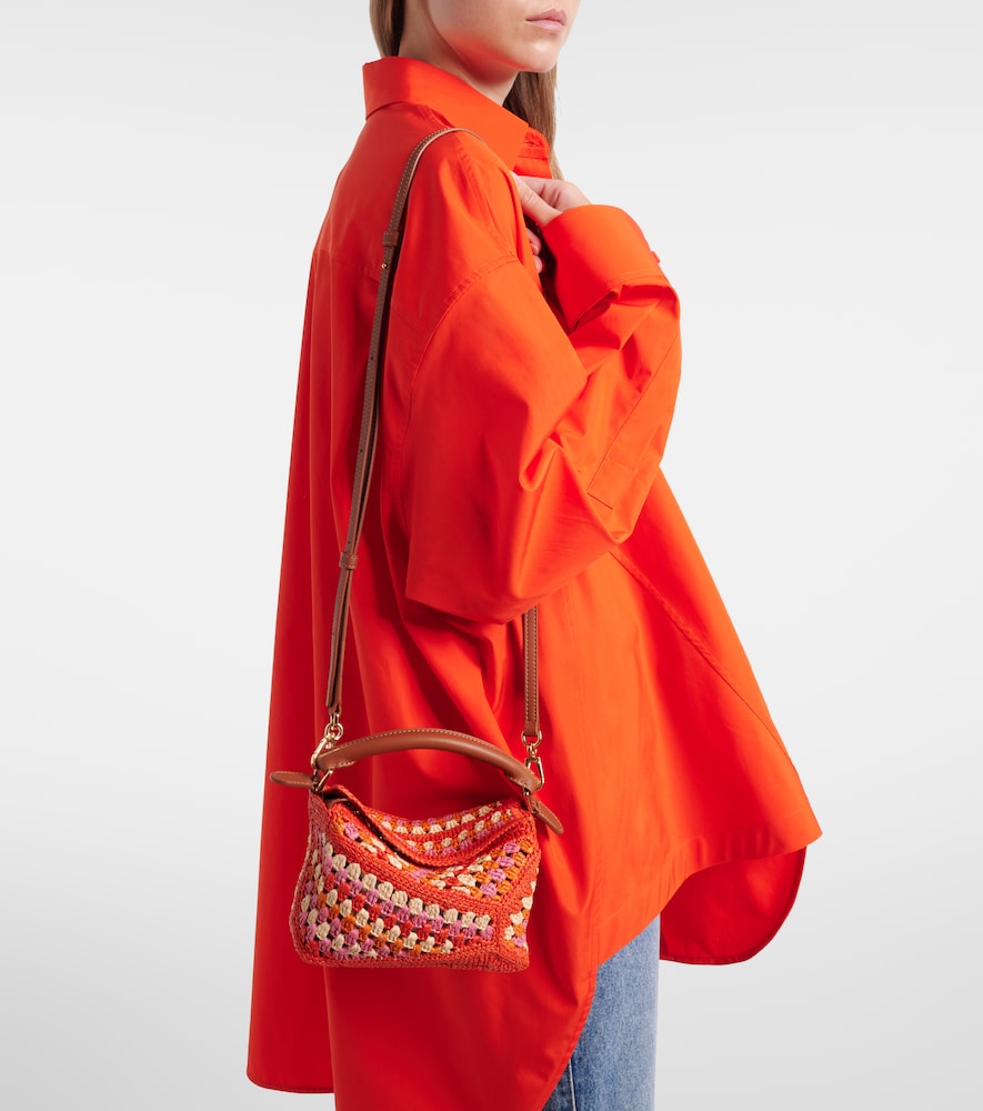 Paula's Ibiza Puzzle Mini raffia top-handle bag