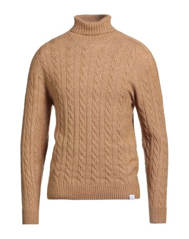 Man Turtleneck Camel Size L Acrylic, Polyester, Polyamide, Wool, Viscose