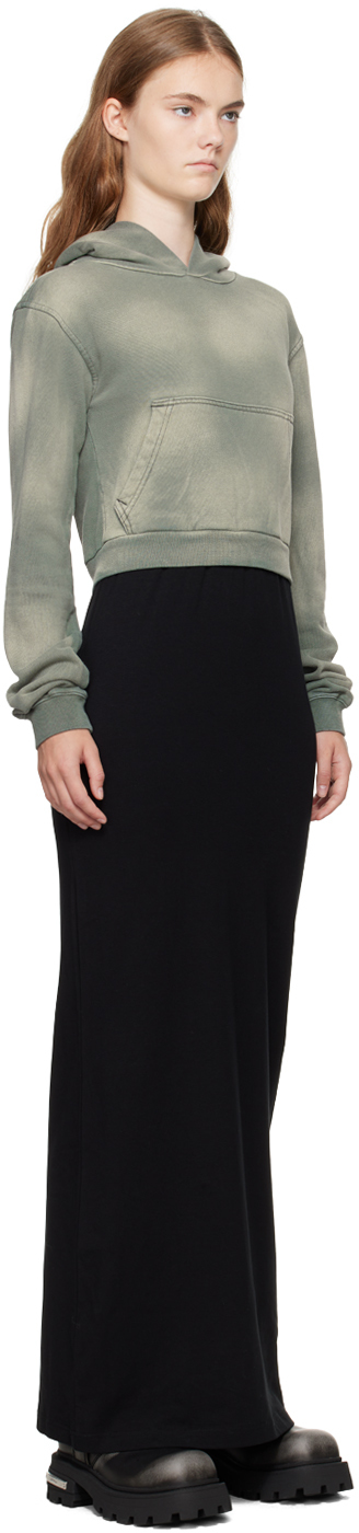 We11done Green & Black Layered Hoodie Dress