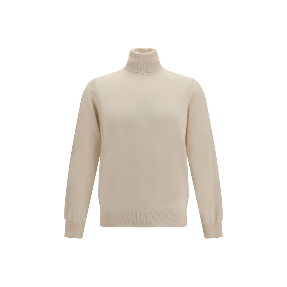 Cashmere Turtleneck Sweater — Beige