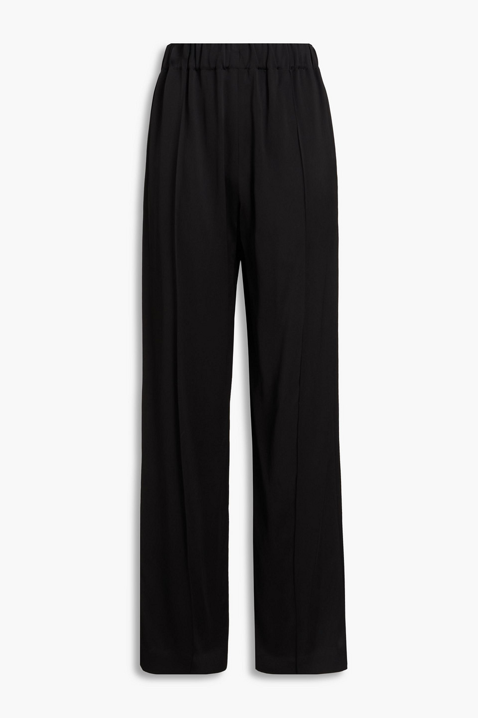 Satin straight-leg pants - Black - S