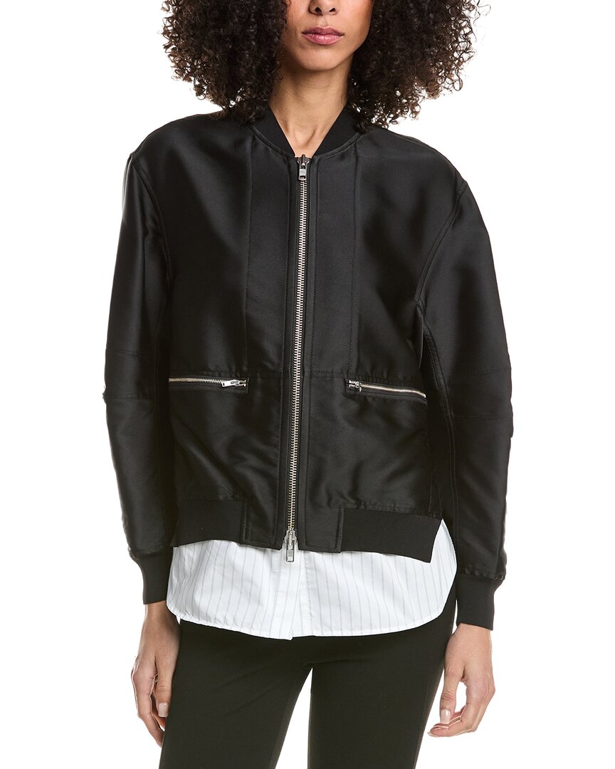 Silk-Blend Bomber Jacket