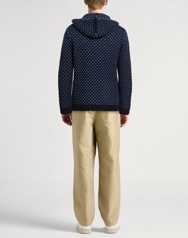 Man Cardigan Navy Size L Merino Wool, Polyamide