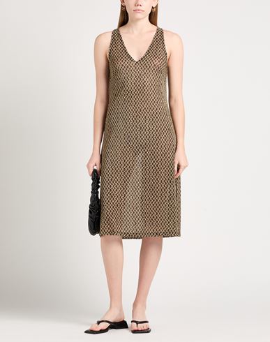 Siyu Woman Midi dress Dark brown Size 4 Viscose, Polyester, Polyamide