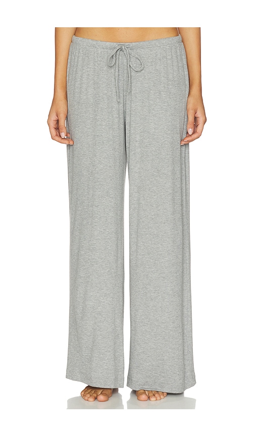 Eberjey Dream Rib Wide Leg Pant in Grey. - M also in L, S