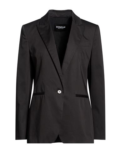 Woman Blazer Black Size 10 Cotton, Silk, Elastane
