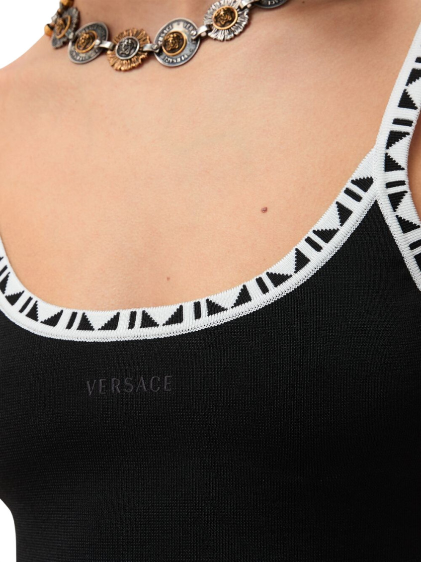 Versace - viscose blend crop top elastic he