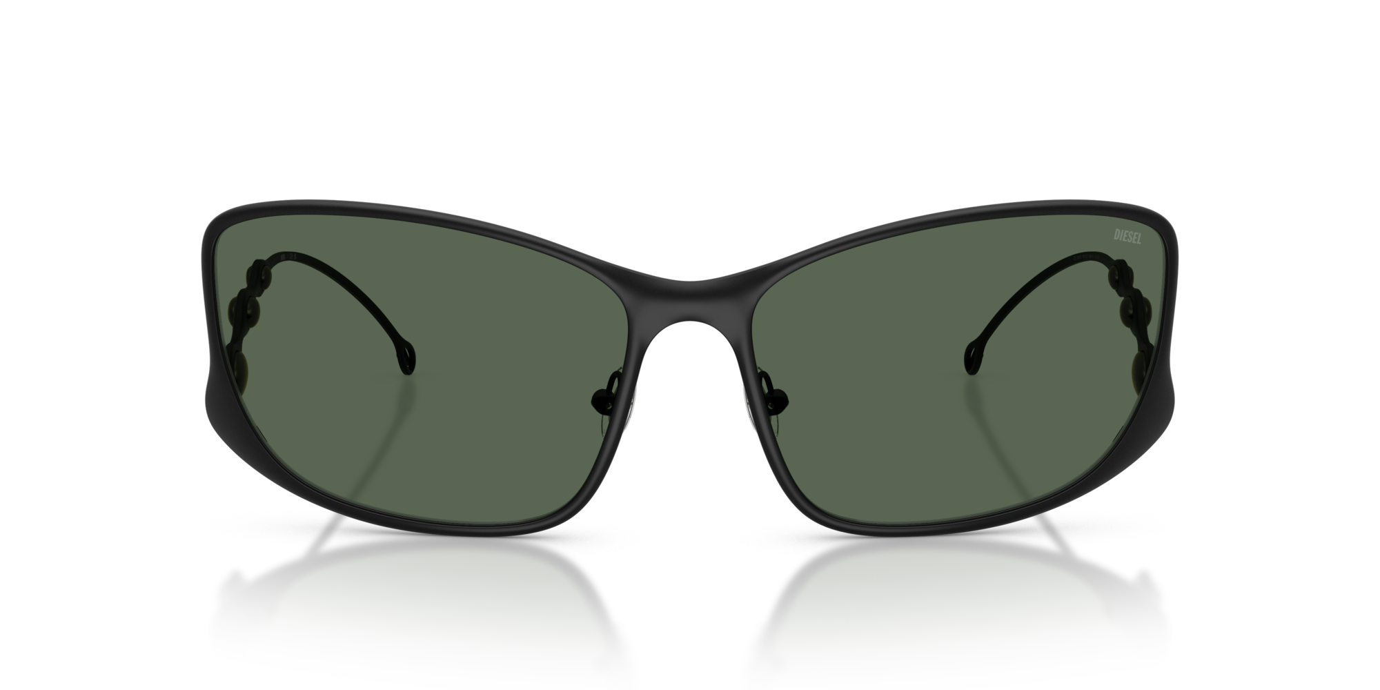 DIESEL Unisex DIESEL DL1013 101371 Sunglasses Metal Black Green Pillow Norma