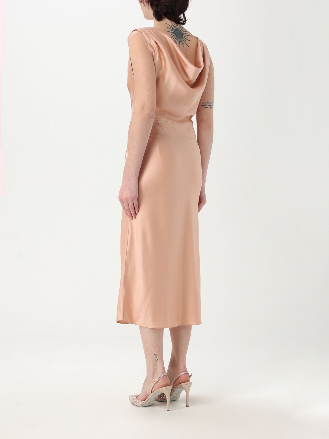 Satin midi dress - Pink
